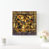 Radical Steampunk 4 Clock Quadratische Wanduhr (Zuhause)