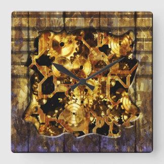 Radical Steampunk 4 Clock Quadratische Wanduhr