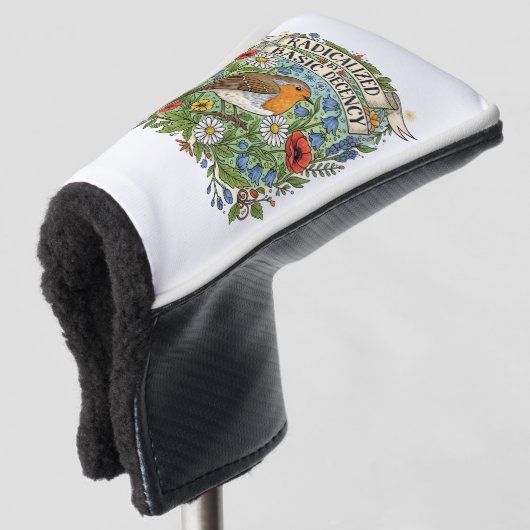 Radicalized by Basic Decency Aesthetic Art Bird Golf Headcover (3/4 Vorderseite)