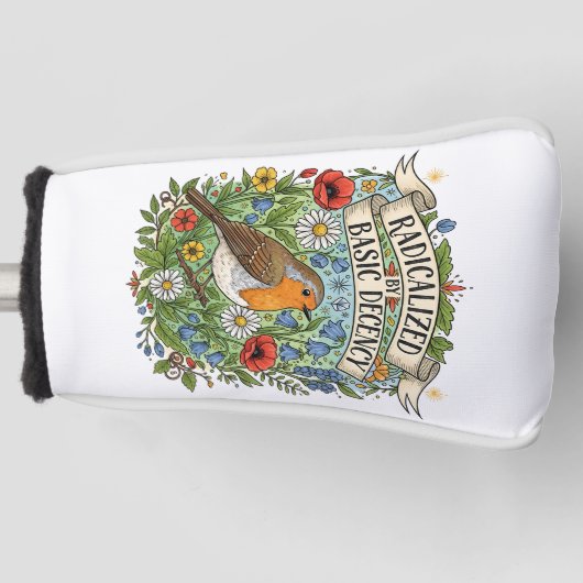 Radicalized by Basic Decency Aesthetic Art Bird Golf Headcover (Vorderseite)