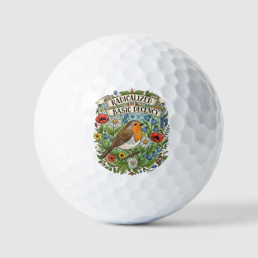 Radicalized by Basic Decency Aesthetic Art Bird Golfball (Vorderseite)