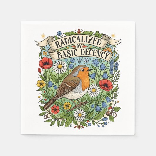 Radicalized by Basic Decency Aesthetic Art Bird Serviette (Vorderseite)