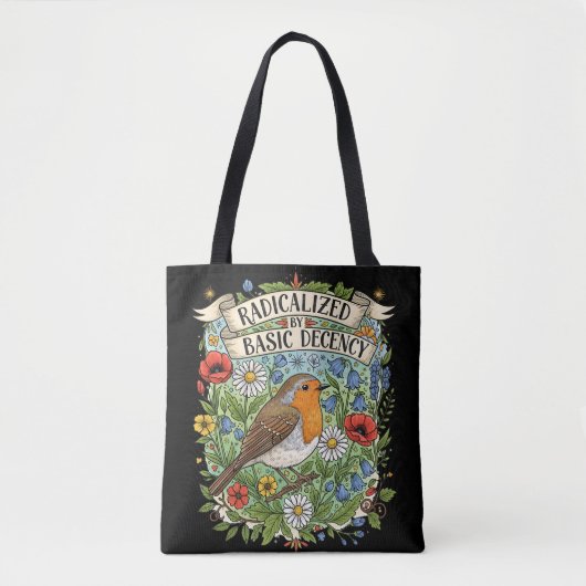Radicalized by Basic Decency Aesthetic Art Bird Tasche (Vorderseite)