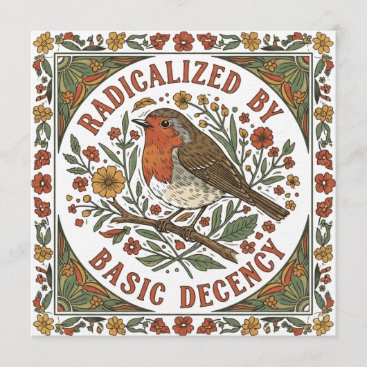 Radicalized by Basic Decency Bird Illustration  Einladung (Vorderseite)