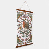 Radicalized by Basic Decency Bird Illustration  Wandteppich Mit Holzrahmen (Gewinkelt)