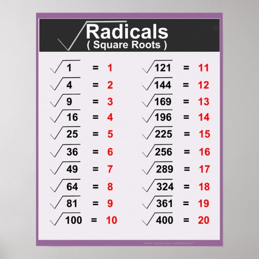 Radicals Square Roots Posters Poster (Vorne)