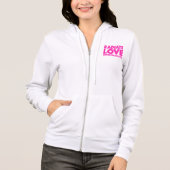Radiere Liebe, wo immer du Zitat magenta White Hoodie (Vorderseite)