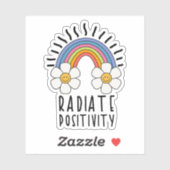 Radierposition | Farbiger Regenbogen und Blume Aufkleber (Blatt)