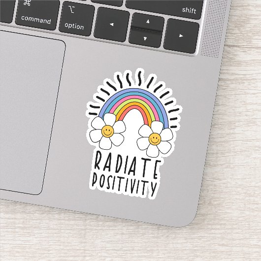 Radierposition | Farbiger Regenbogen und Blume Aufkleber (Detail)