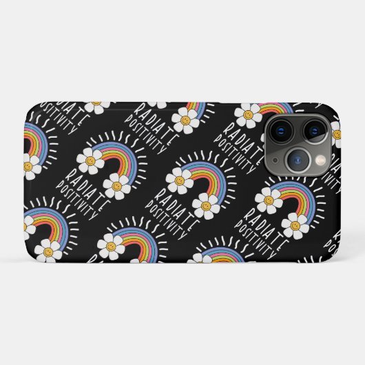 Radierposition | Farbiger Regenbogen und Blume Case-Mate iPhone Hülle (Rückseite (Horizontal))