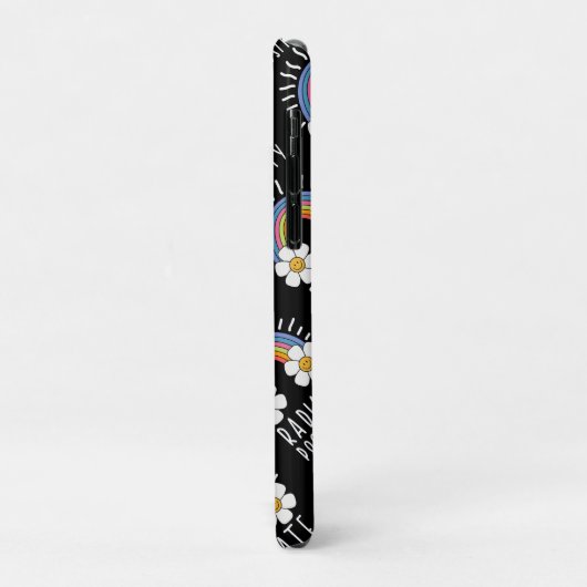 Radierposition | Farbiger Regenbogen und Blume Case-Mate iPhone Hülle (Hinten/Links)