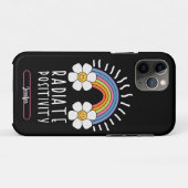 Radierposition | Farbiger Regenbogen und Blume Case-Mate iPhone Hülle (Rückseite (Horizontal))