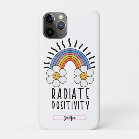 Radierposition | Farbiger Regenbogen und Blume Case-Mate iPhone Hülle (Rückseite)