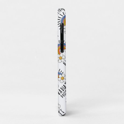 Radierposition | Farbiger Regenbogen und Blume Case-Mate iPhone Hülle (Hinten/Links)