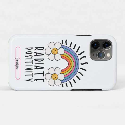 Radierposition | Farbiger Regenbogen und Blume Case-Mate iPhone Hülle (Rückseite (Horizontal))