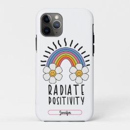 Radierposition | Farbiger Regenbogen und Blume Case-Mate iPhone Hülle