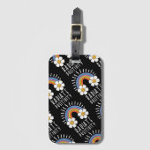 Radierposition | Farbiger Regenbogen und Blume Gepäckanhänger (Vorderseite Vertikal)