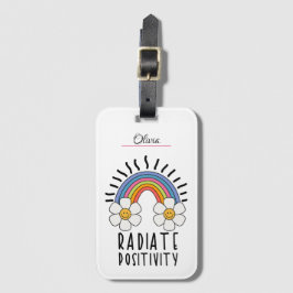 Radierposition | Farbiger Regenbogen und Blume Gepäckanhänger