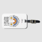 Radierposition | Farbiger Regenbogen und Blume Gepäckanhänger (Vorderseite (Horizontal))