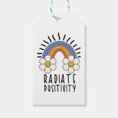 Radierposition | Farbiger Regenbogen und Blume Geschenkanhänger (Vorderseite)