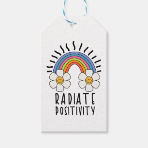 Radierposition   Farbiger Regenbogen und Blume Geschenkanhänger