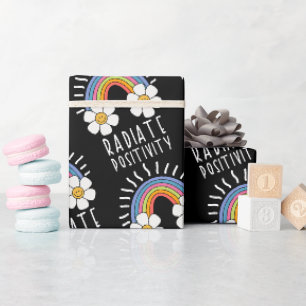 Radierposition   Farbiger Regenbogen und Blume Geschenkpapier