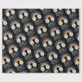 Radierposition | Farbiger Regenbogen und Blume Geschenkpapier (Flach)