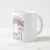 Radierposition | Farbiger Regenbogen und Blume Jumbo-Tasse (Vorderseite Rechts)