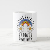 Radierposition | Farbiger Regenbogen und Blume Jumbo-Tasse (Vorderseite)
