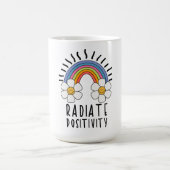 Radierposition | Farbiger Regenbogen und Blume Kaffeetasse (Mittel)
