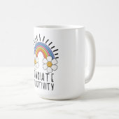 Radierposition | Farbiger Regenbogen und Blume Kaffeetasse (VorderseiteRechts)