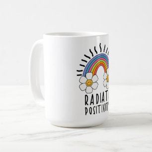 Radierposition   Farbiger Regenbogen und Blume Kaffeetasse