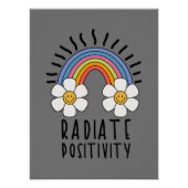 Radierposition | Farbiger Regenbogen und Blume Poster (Vorderseite)