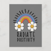 Radierposition | Farbiger Regenbogen und Blume Postkarte (Vorderseite)