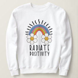 Radierposition | Farbiger Regenbogen und Blume Sweatshirt
