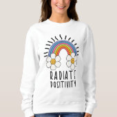Radierposition | Farbiger Regenbogen und Blume Sweatshirt (Vorderseite)