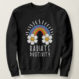 Radierposition | Farbiger Regenbogen und Blume Sweatshirt