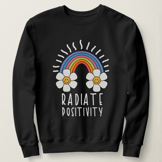 Radierposition | Farbiger Regenbogen und Blume Sweatshirt (Design vorne)