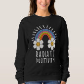 Radierposition | Farbiger Regenbogen und Blume Sweatshirt (Vorderseite)