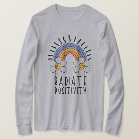 Radierposition | Farbiger Regenbogen und Blume T-Shirt (Design vorne)
