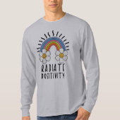 Radierposition | Farbiger Regenbogen und Blume T-Shirt (Vorderseite)