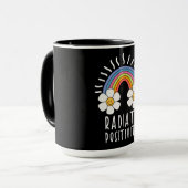 Radierposition | Farbiger Regenbogen und Blume Tasse (Vorderseite Links)