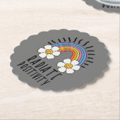 Radierposition | Farbiger Regenbogen und Blume Untersetzer (angewinkelt)