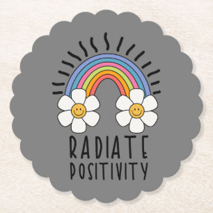 Radierposition Farbiger Regenbogen und Blume Untersetzer