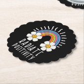 Radierposition | Farbiger Regenbogen und Blume Untersetzer (angewinkelt)