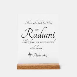 Radierung in Him Akryllisches Schild mit Holzblock