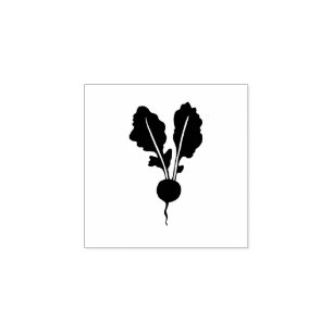 Radiesgarten Gemüsepflanze Rustikaler Linoschnitt Gummistempel