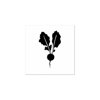 Radiesgarten Gemüsepflanze Rustikaler Linoschnitt Gummistempel