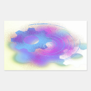 radikal Abstrakt Rechteckiger Aufkleber