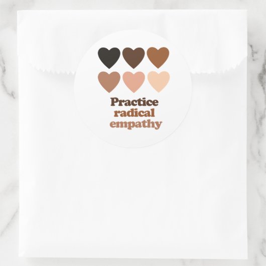 Radikale Empathie üben Runder Aufkleber (Tasche)